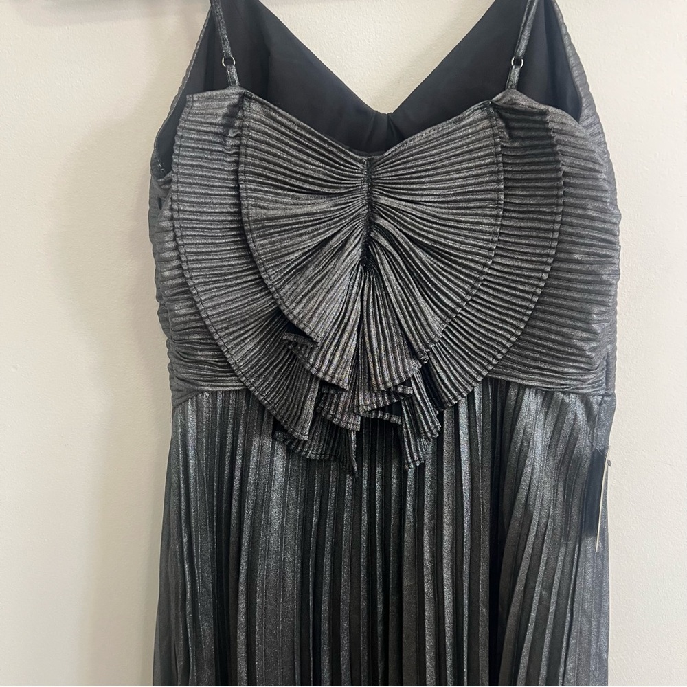 Express Metallic Black Pleated Mini Dress - Picture 6 of 10